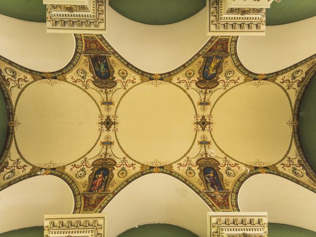 Bemalte Decke in der Augusteerhalle der Herzog August Bibliothek