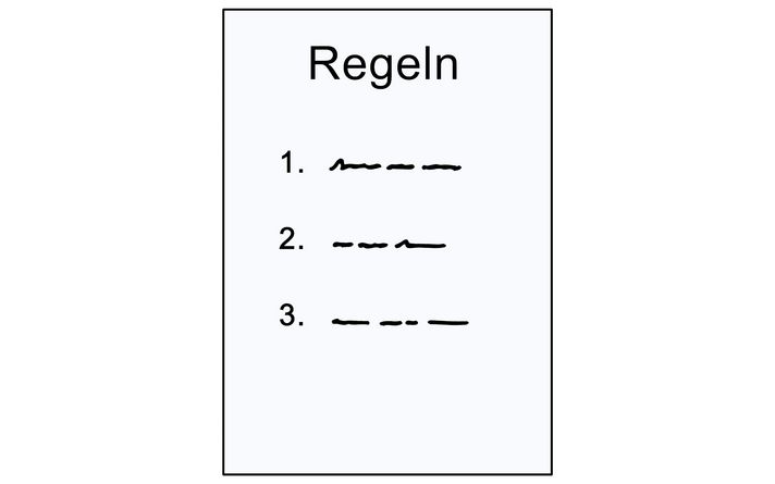 Ein Blatt Papier mit Regeln